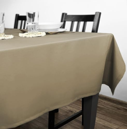 Rollmayer Tischdecke Tischtuch Tischwäsche Gastronomie Kollektion Vivid Uni einfarbig pflegeleicht waschbar zur Auswahl, Produkt für den täglichen Gebrauch(Beige 3, 140x200cm)