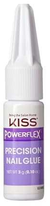 KISS Powerflex Precision Nail Glue, Flex Formula for Ultra Hold of False Nails, Instantly Repairs Breaks and Tears