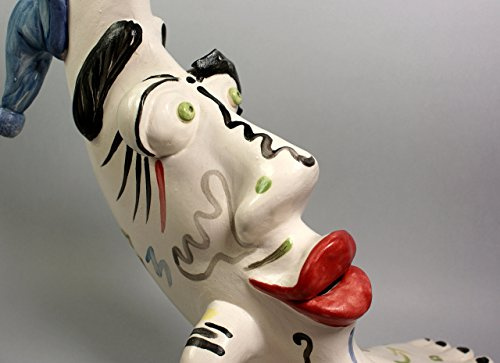 LUNA IN PIEDI firmata ITALDESIGNFOGLIARO - SCULTURA IN CERAMICA BIANCA mezzaluna portafortuna Alta cm 28 Peso gr 740. Certificato di autenticità n° LPN000005