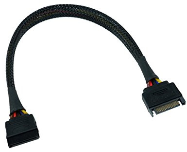 Phobya SATA strömförlängning intern 30 cm – svart kabel SATA-kabel