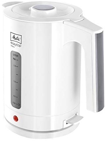 Melitta 1016-03 Wasserkocher Easy Top Aqua 1,7 L Hochglanz 2,400 W, weiß/edelstahl