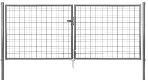 Alberts 602970 Wellengitter-Doppeltor | verschiedene Breiten und Höhen | anthrazit-metallic | Breite 300 cm | Höhe 125 cm