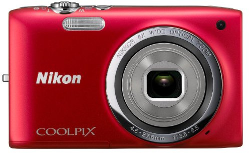 Nikon Coolpix S2700 Digitalkamera (16 Megapixel, 6-fach opt. Zoom, 6,7 cm (2,7 Zoll) TFT-Display) rot