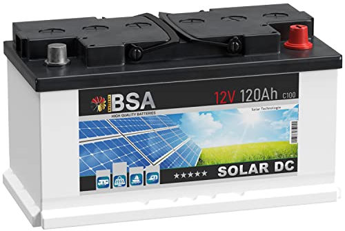 BSA Solar DC 12V 120Ah Batterie Solarbatterie Versorgungsbatterie Boot Wohnmobil (120Ah)