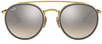 Ray-Ban Rayban Unisex-Erwachsene 0RB3647N 001/9U 51 Sonnenbrille, Gold (Gold/Gradient Brown Mirror Silver)