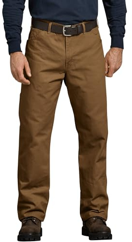 Dickies Men's Relaxed Fit Straight-Leg Duck Carpenter Jean, Brown Duck, 33W x 30L