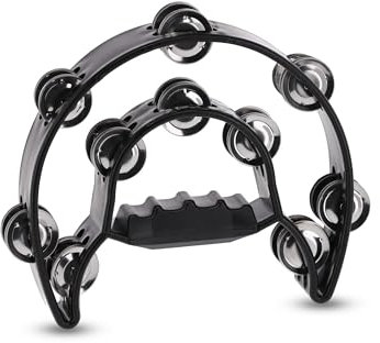 GEWA Schellenring Halbmond - 20-Paar verchromte Schellen - Zweireihig - Farbe schwarz
