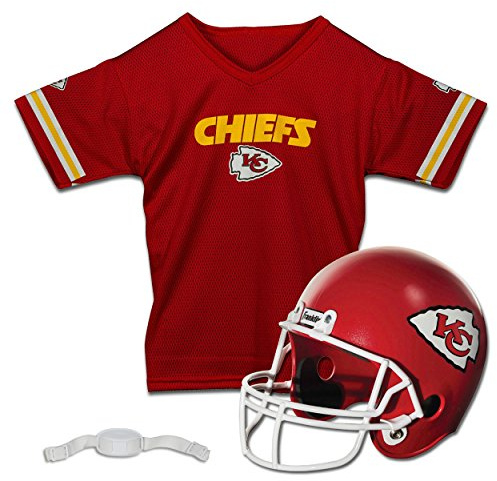 Kansas City Chiefs Football Helmet & Jersey Top Set