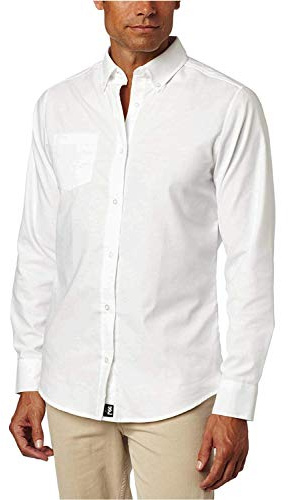 Lee Uniforms Herren Langarmhemd Oxford, Weiß, Klein