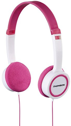 Thomson Kinderkopfhörer On Ear (Lautstärkebegrenzung 85 dB, ultraleicht, spezielle Passform für Kinderköpfe) pink