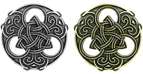 Baoblaze 2 Farben Mittelalter Wikinger Brosche Schmuck Nordisch Pin Abzeichen Broschen für Damen und Herren