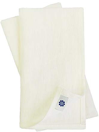 Linen & Cotton 4 x Vintage Rustikal Shabby Chic Stoffservietten Rustico - 100% Leinen, Ecru Weiß (42 x 42cm) Servietten Stoff Leinenservietten Napkins Hochzeit Gastronomie Fest für Besondere Anlässe