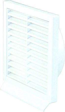 Rejilla de ventilación de plástico blanco para tubo y manguera con salidas de aire rígidas, diámetro de 150 mm/225 x 225 mm, color blanco