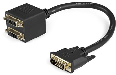 StarTech.com Cavo splitter video digitiale DVI-D a 2 DVI-D da 30 cm, Cavo sdoppiatore da DVI a due DVI M/F (DVISPL1DD)