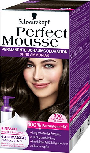 Perfect Mousse permanente Schaumcoloration, 300 Schwarzbraun, 3er Pack (3 x 1 Stück)