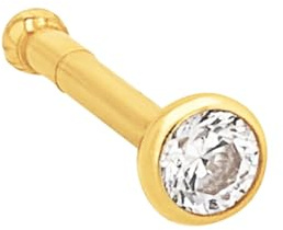 Amor Nasenpiercing Damen Piercingschmuck, mit Zirkonia synth., 0,6 cm, Gold, Kommt in Schmuck Geschenk Box, 9037230