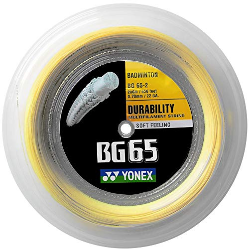 Yonex BG65 Badminton String 0.70mm Amber 200m by Yonex
