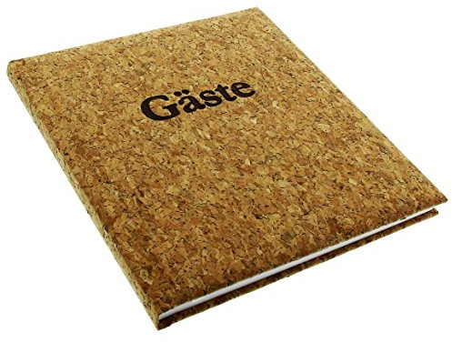 goldbuch gästebuch mit Lesezeichen, Kork, 23 x 25 cm, 176 weiße Blankoseiten Schreibpapier, Kunstdruck laminiert, Braun, 48353