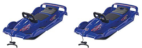 AlpenGaudi 2 Stück BOB ZWEISITZER DOUBLERACE SCHNEEBOB BLAU CA. 114 X 55 X 28 cm Alpen Gaudi Double Race FÜR Zwei