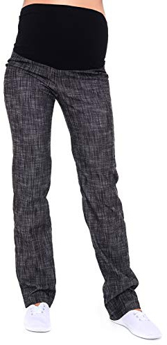 Mija – klassiska bekväma graviditetsbyxor denim mammajeans med magband 3014, Denim svart, 36
