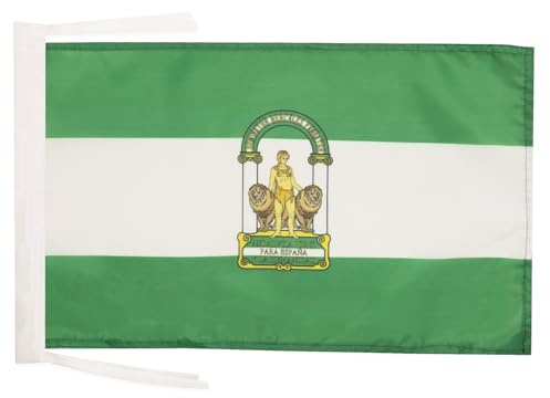 AZ FLAG Bandera Andalucía 45x30 cm Andaluza Poliéster 100D Cuerdas
