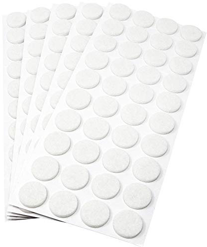 Adsamm® / 200 x deslizantes de Fieltro autoadhesivos/Blanco/ø 18 mm/Redondo/Deslizantes de Fieltro para Muebles de 3,5 mm de Grosor/Deslizantes para Muebles y Suelos