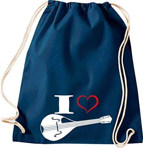 Shirtstown, Sac de gym Musique I Love Mandoline, bleu