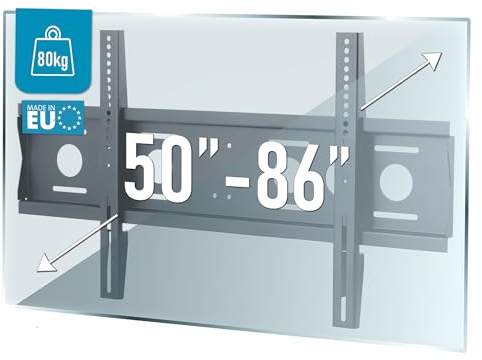 EDBAK Soporte de Pared para TV Televisores - Pantallas 50 a 86 Pulgadas | VESA 100x100 a 800x400 mm | Capacidad de Carga hasta 80 kg