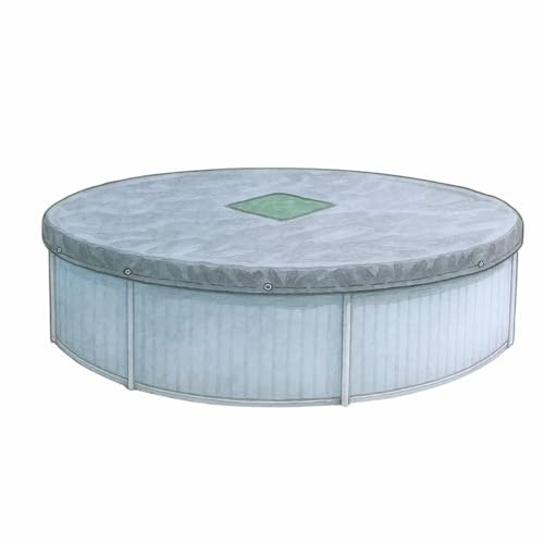 EDG by AQUALUX INTERNATIONAL Bâche Hiverrnage Piscine - Diamètre 350 cm - pour Piscine Ronde Diamètre 300 cm - avec Grille ecoulement, câble et poignée de Serrage