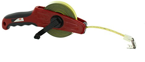 Rahmenbandmaß Stahl Länge 30 m Maßbandbreite 13 mm mit Antirutsch-Softgriff Rollbandmaß Rollenmaß