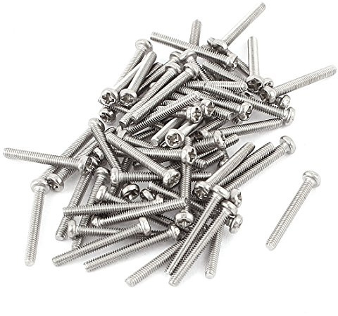 sourcing map M2 x 16mm 304 Edelstahl Kreuzschlitz Phillips Pan Kopf Schrauben 60stk