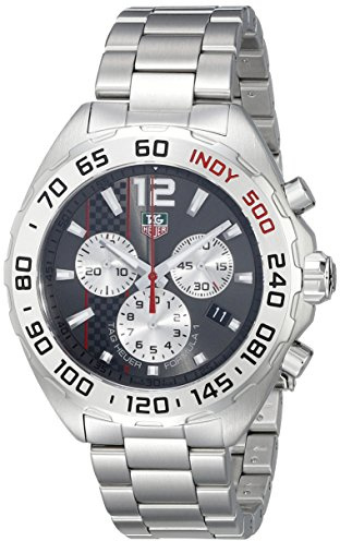 Tag Heuer Formula 1 CAZ1114.BA0877 - Orologio da uomo con cinturino in acciaio argentato e cassa in zaffiro sintetico, 42 mm, Argento, Bracciale