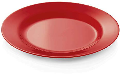 WAS 9360 231 Lot de 12 assiettes plates en mélamine Rouge 23 cm