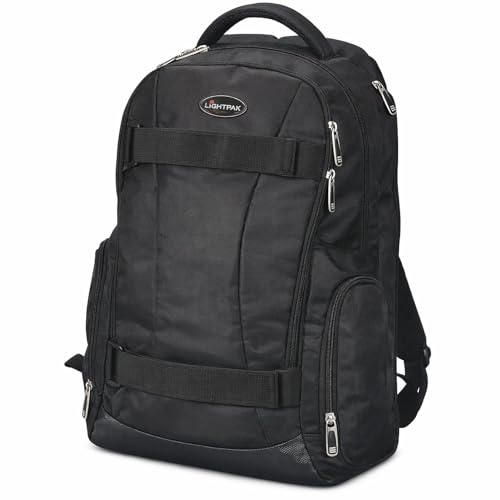 LIGHTPAK Rucksack Hawk, Laptoprucksack aus Polyester für 14 Zoll Notebook, Backpack mit Polsterung Rucksack, 46 cm, 34 Liter, Schwarz