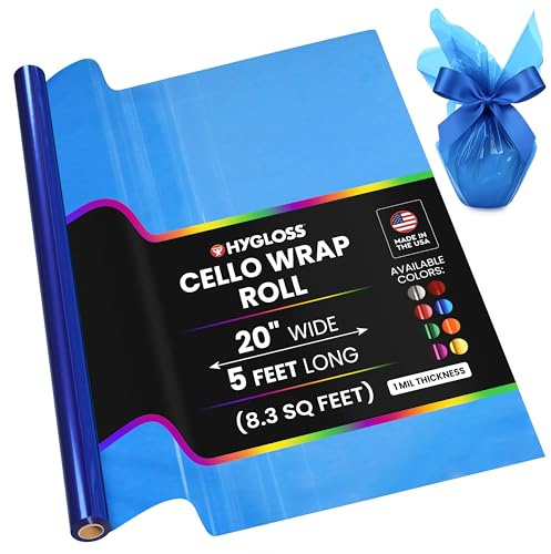 Hygloss Cellofanwrap för hantverk, gåvor och korgar 50,8 cm x 1,5 m