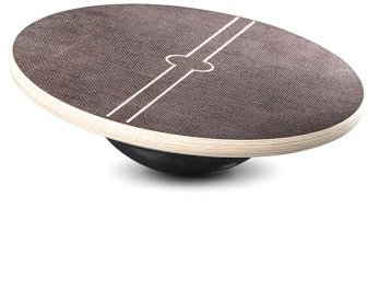 Sport-Thieme Sportkreisel Profi | Balance-Board aus rutschfest beschichtetem Holz u. Alu-Halbkugel mit Gummibeschichtung | Bis 180 kg | ø 37 cm | Eigene Fertigung | 10 Jahre Garantie