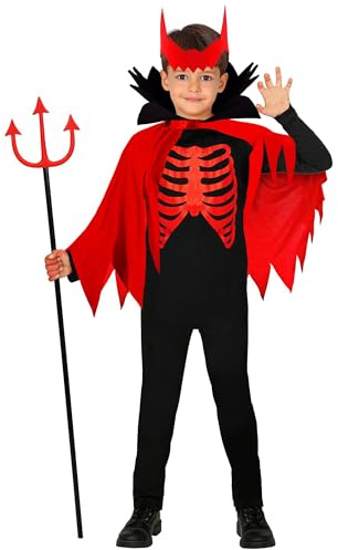 W WIDMANN MILANO Party Fashion - costume da bambino diavolo, inferno, satana, in maschera, carnevale, Halloween