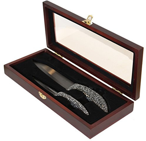 BRUBAKER Keramikmesser 2er Set in Geschenkbox Holzbox