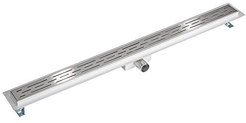 tectake® Edelstahl Duschrinne, Abfluss Dusche, Bodenablauf Dusche, begehbare Dusche, Ablaufrinne, Duschablauf, Duschabfluss Rinne mit Siphon, Sieb und Geruchsstopp - Duschrinne 100cm