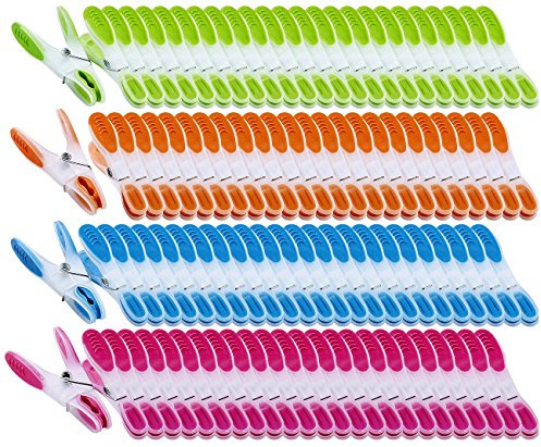 PEARL Wäscheklammern-Set: Extra Starke Wäscheklammern mit Soft-Grip, 200 Stück, in 4 Farben (Soft-Wäscheklammer-Sets, Softklammer, Wäscheständer)