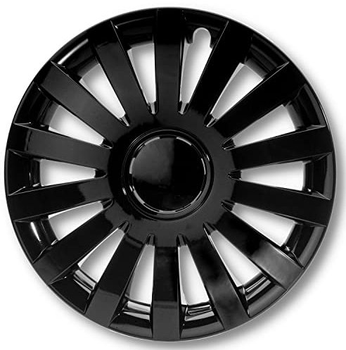 Albrecht 17 pollici copricerchi nero lucido per cerchioni in acciaio - Copriruote in plastica di alta qualità - Copriruote durevoli in confezione originale Albrecht - Made in EU