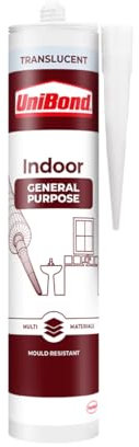 UniBond General Purpose Indoor Seleant, Mould Resistance, Translucent Silicone Sealant, 1x272g Cartridge