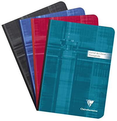 Clairefontaine 9547C Un Journal de Classe Brochure Dos Toilé - A5 14,8x21 cm - 240 Pages Lignées - Papier Blanc 90 g - Couverture Carte Pelliculée - Couleur Aléatoire