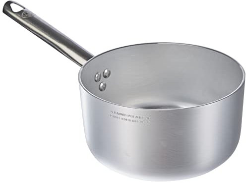Pentole Agnelli Linea Alluminio 3 mm Professionale Casseruola Alta con Manico Inox, Argento, 18 cm