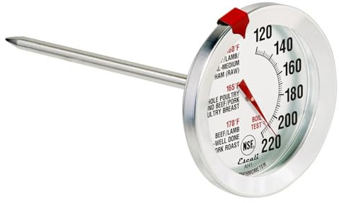 Escali AH1 Oven Safe Meat Thermometer, Silver, 1 Count, Stainless Steel