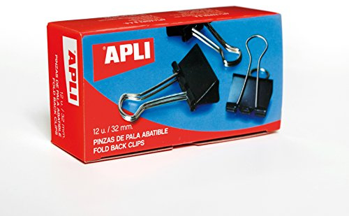 APLI 11950 - Pinza pala abatible Negro 32 mm - 120 hojas 12 u.