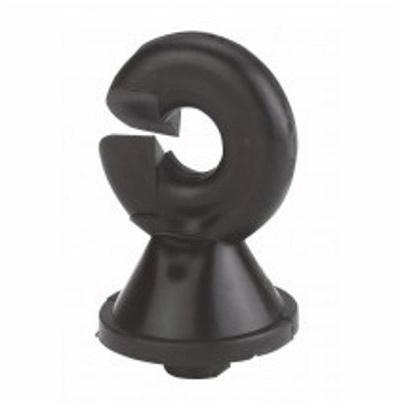 Weidezaun Elektrozaun Isolator Kopfisolator Vollring für Stahlpfahl 8mm schwarz (25er Pack)