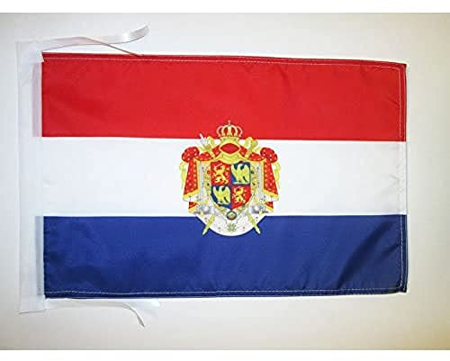 AZ FLAG Bandiera Regno d'Olanda 1806-1810 45x30 cm Cordini | Uso interno ed esterno bandiera decorativa storica olandese doppie cuciture e bordi rinforzati poliestere 100D