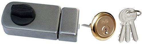 Cerradura para buzón cierre adicional para puerta cierre adicional 50 + exterior Cilindro Perilla gris