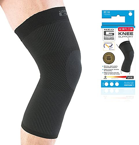 Neo-G Knee Support for Running, Sports, Daily Wear – Knee Bandage Support for Sprains, Strains, Joint pain, Weak Muscles - Multi Zone Knee Compression Sleeve - Airflow - L - Black
